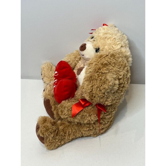 Valentine Teddy Bears Holding Heart Love You Couple Plush 12 Inch Stuffed Animal - Picture 10 of 13